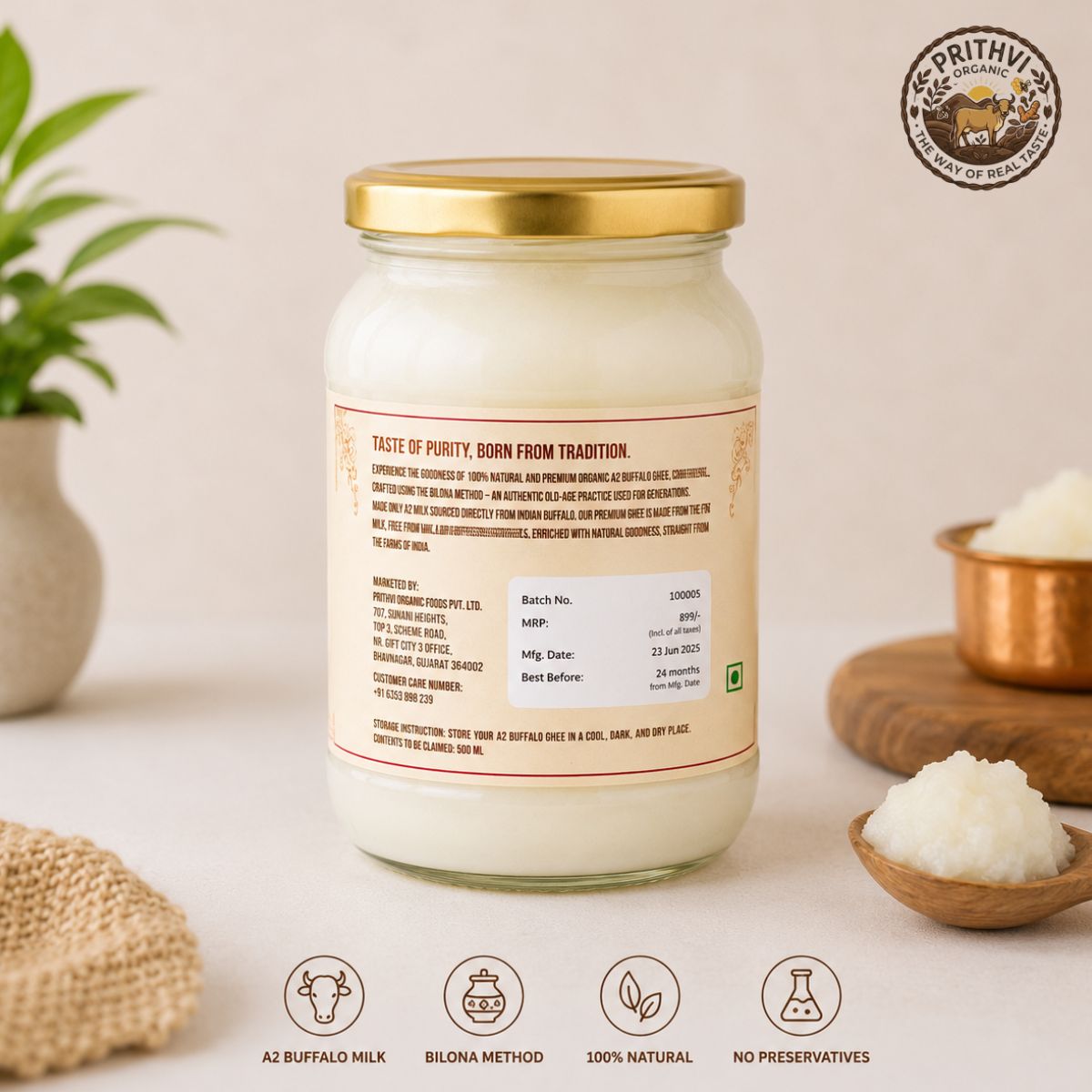 Prithvi Organic  | Traditional Bilona Method_ Taste of Purity, Born from Tradition 