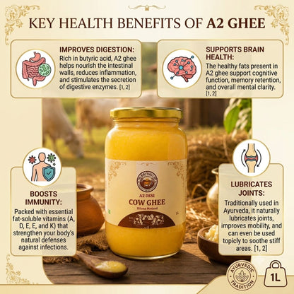 A2 Desi Cow Ghee 1L Key Health Benefit of A2 Desi Cow Ghee