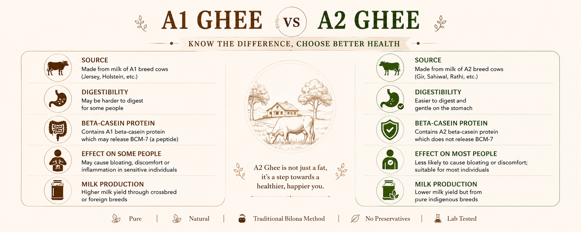 Difference Between A1 and A2 Ghee, Chose Better Health