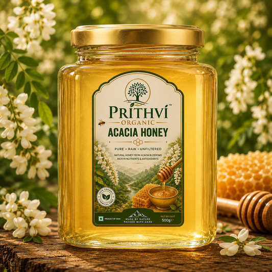 Pure Raw Acacia Honey | Premium Light & Liquid Gold – Prithvi Organic